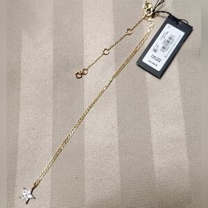 KATE SPADE, COSMOS STAR, CLEAR CRYSTAL CZ NECKLACE, GOLD TONE, EXTENDER, NEW